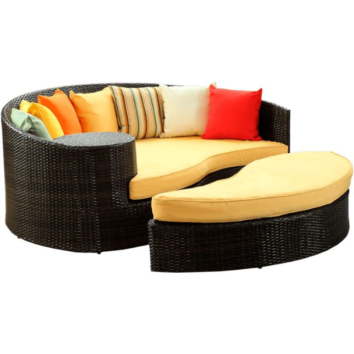 LexMod Taiji Wicker Patio Daybed